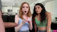 play Petite Stepsisters Scarlet Skies e Harley Haze em Hardcore POV Threesome
